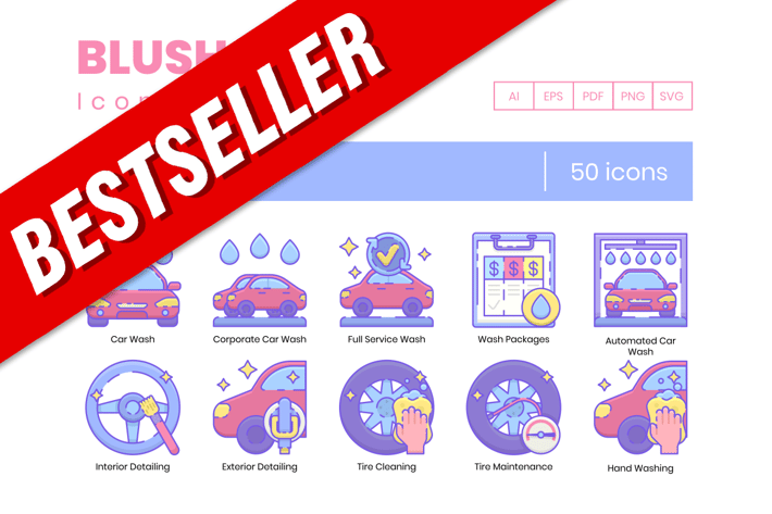Bestselling Car Washing Icons