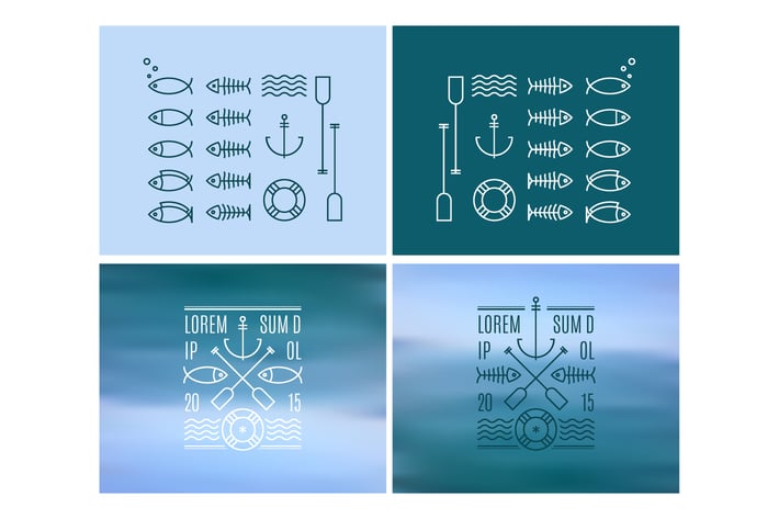 Trendy Retro Vintage Insignias Bundle | Retro hand