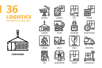 Logistics Outline Style Icon Set