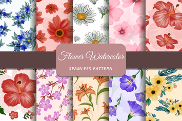 Flower Watercolor Seamless Pattern