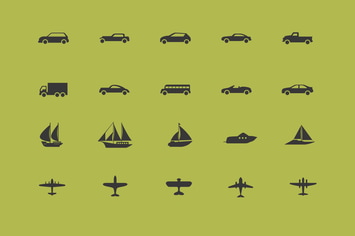 Vehicles Icons / 3 Different Sheets