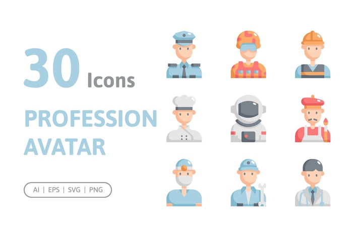 30 Profession Avatar Icons
