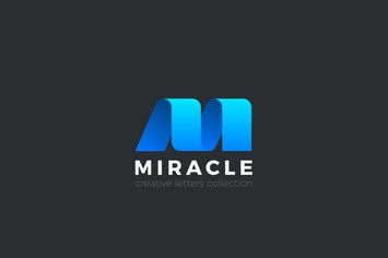 Logo Letter M Ribbon style