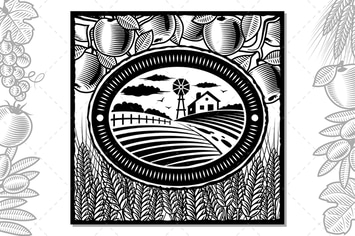 Retro Farm Black And White