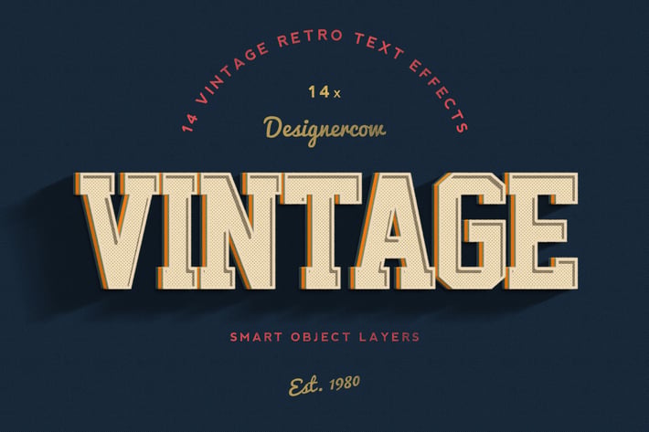 14 Vintage Retro Text Effects