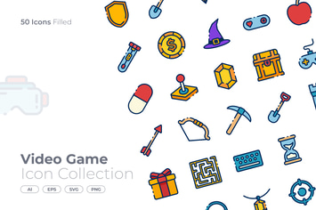 Video Game Elements Filled Icon