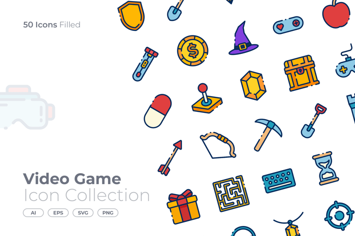 Video Game Elements Filled Icon