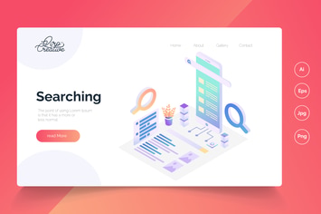Searching - Isometric Landing Pag