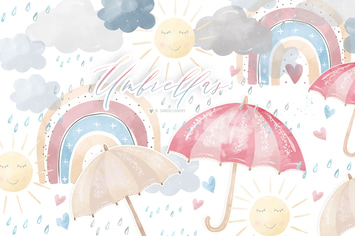 Watercolor Umbrellas design