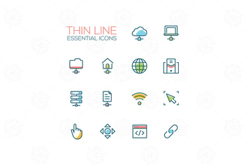 Essential icons - modern vector icons