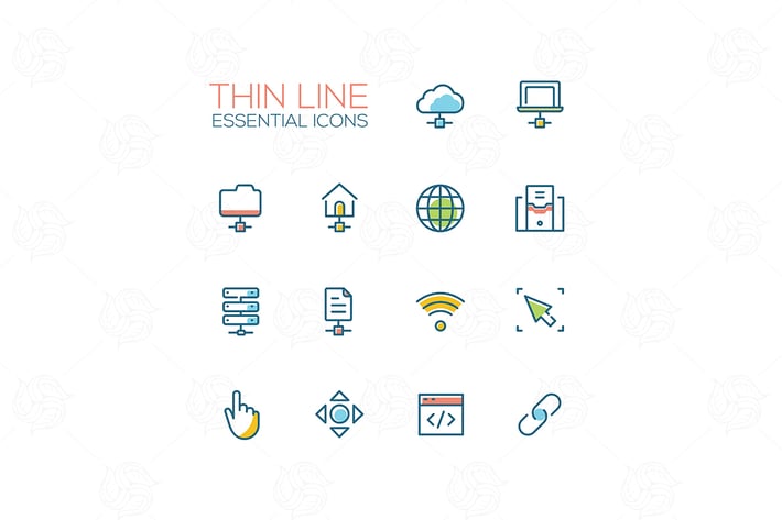 Essential icons - modern vector icons