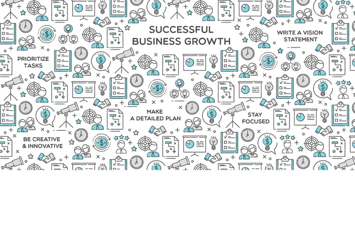 Successful Business Growth Vector Illustration
