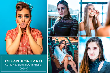 Clean Portrait Action & Lightrom Presets
