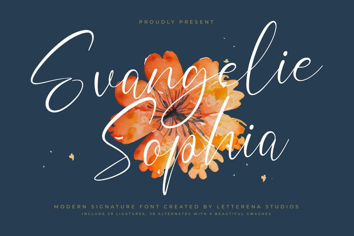 Evangelie Sophia Modern Signature Font