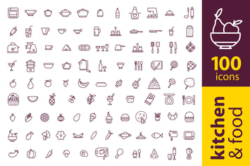 100 kitchen icons