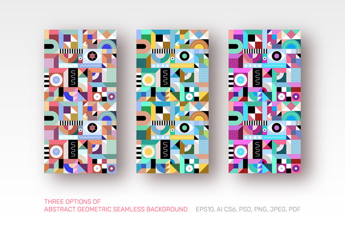 3 Abstract Geometric Seamless Backgrounds