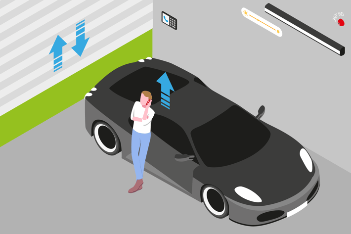 Smart Home Garage Isometric Illustration