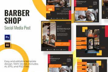 Town Barbershop Social Media Template