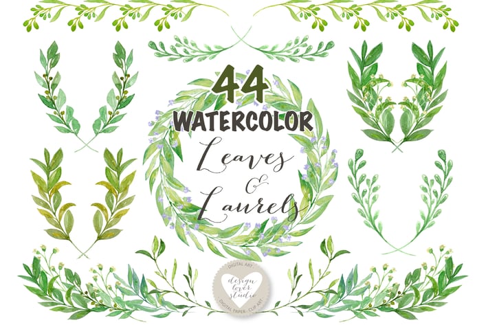 Laurel and leaves cliparts
