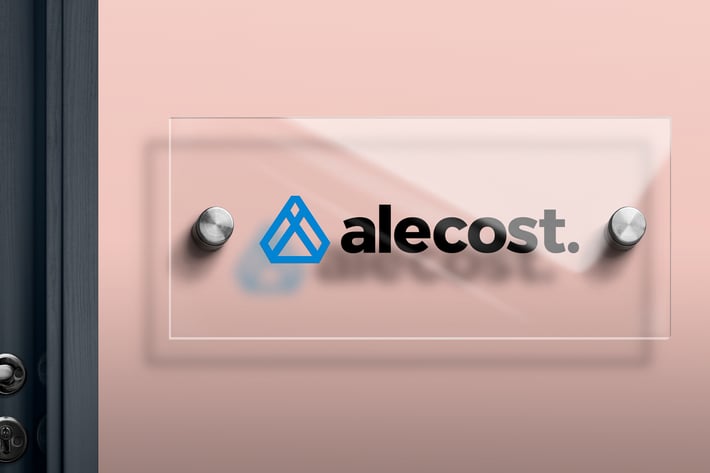 Wall Glass Name Plate Logo Mockup