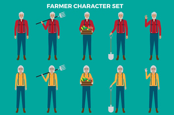 Farmer Character Set – Illustrations