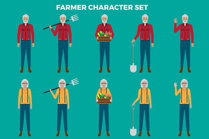 Farmer Character Set – Illustrations