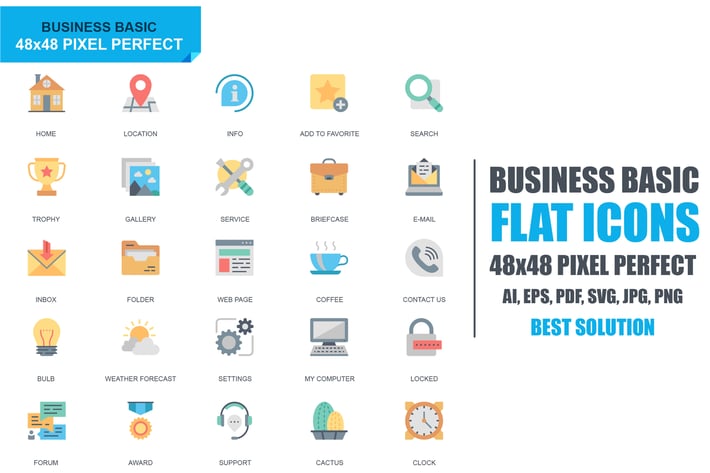Simple Set Basic Flat Icons