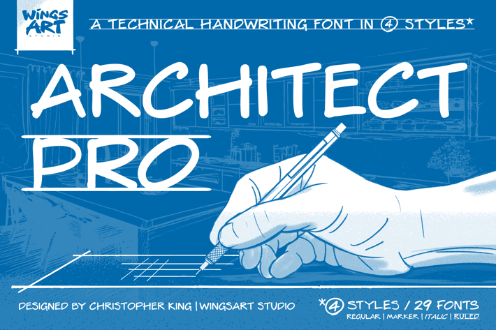 Architect Pro - A Technical Handwriting Font