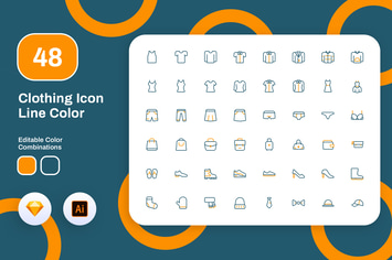 Clothing Icon Line Color 
