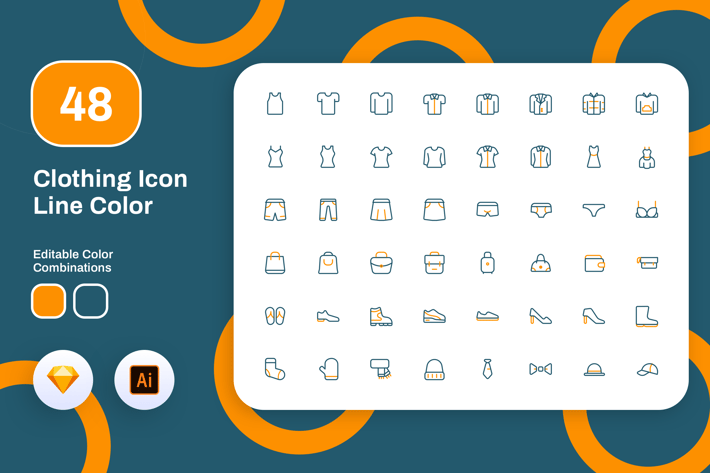 Clothing Icon Line Color 