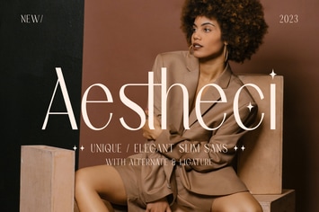 Aestheci - Unique and Elegant Slim Sans