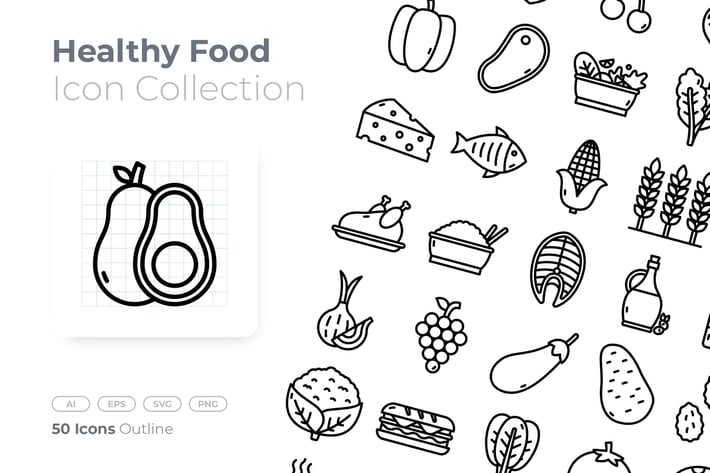 Healthy Food Outline Icon