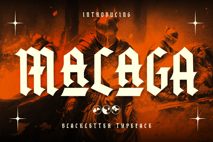 MALAGA Blackletter Typeface Font 
