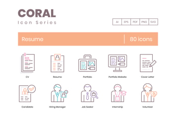80 Resume Line Icons