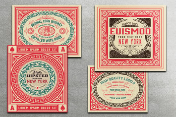 Set of 4 vintage labels
