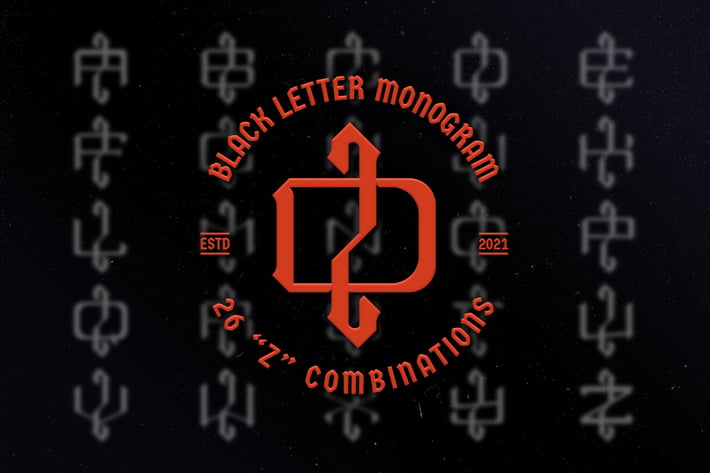 Z Black Letter Monogram Logo Vol.3