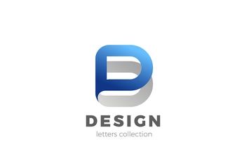 Letter D Logo design 3D Ribbon style