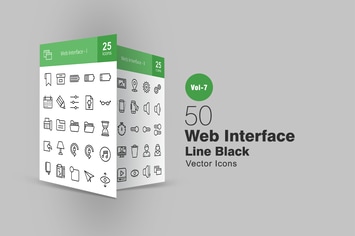 50 Web Interface Line Icons
