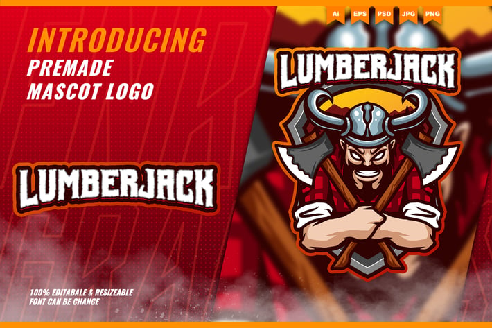 Mad Lumberjack - Mascot Esport Logo Template