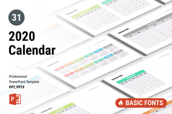 Calendar 2020 for PowerPoint