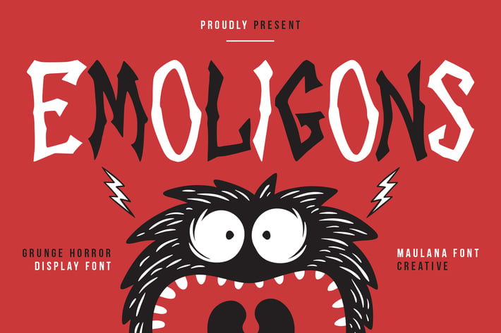 Emoligons Grunge Horror Display Font