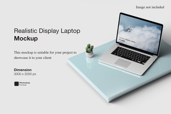 Realistic Display Laptop Mockup