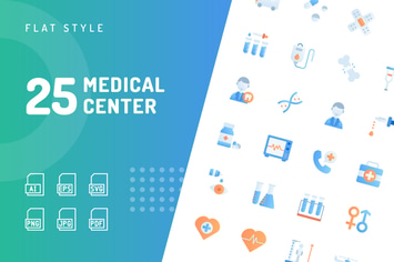 Medical Center Flat Icons