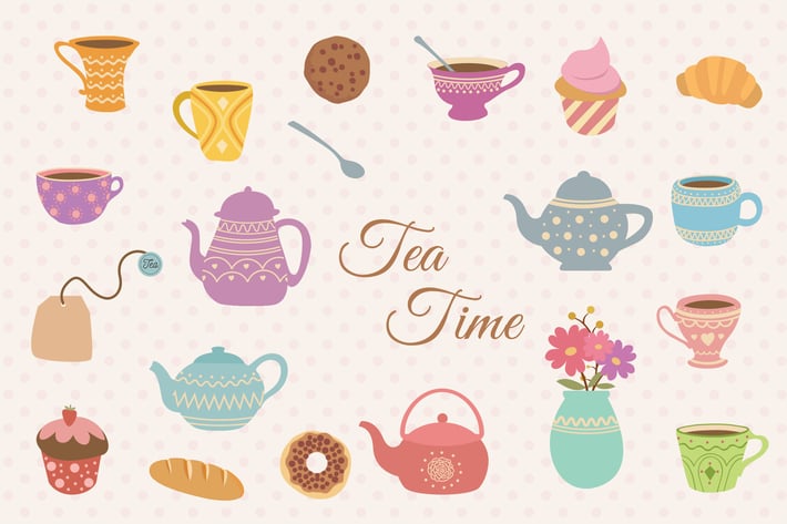 Tea Time Hand Drawn