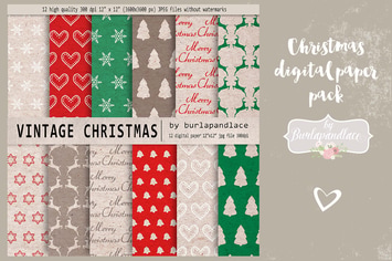 Christmas digital paper pack