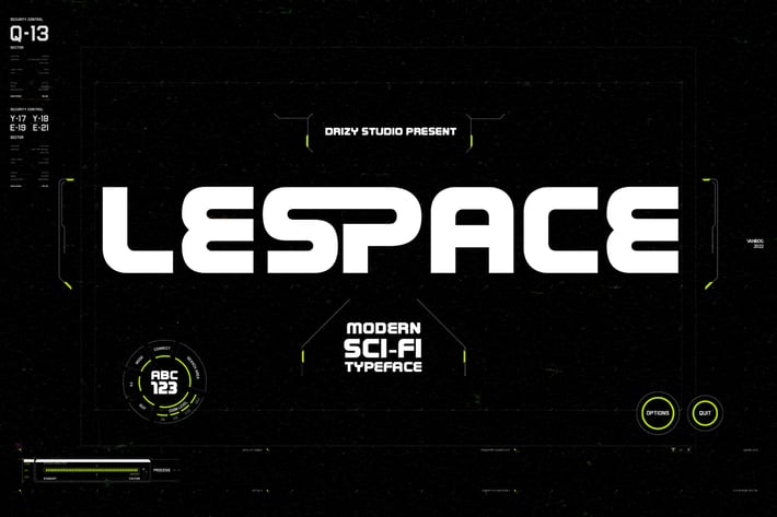 Lespace - Modern Sci-Fi Font