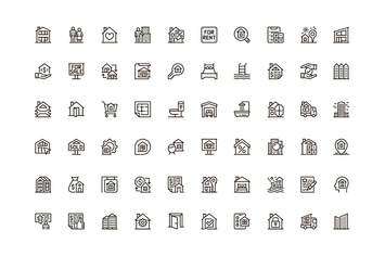 Real Estate Unique Web Line Icons Pack