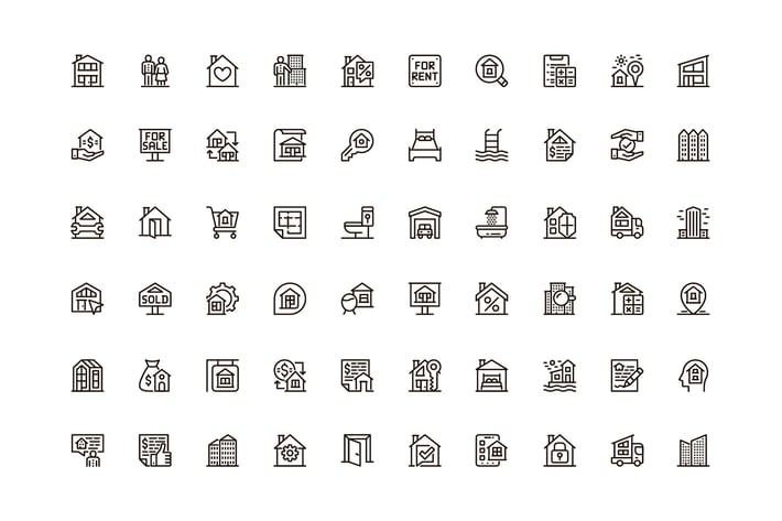 Real Estate Unique Web Line Icons Pack