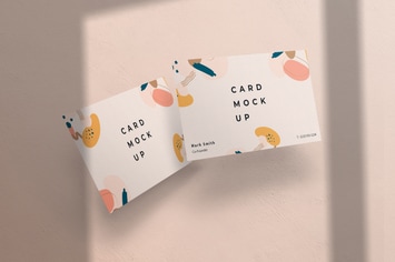 Floating Business Card Mockup