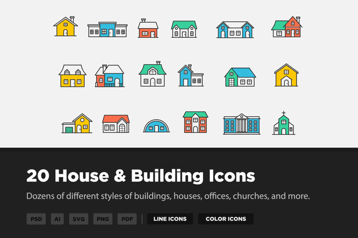 20 House & Building Icons